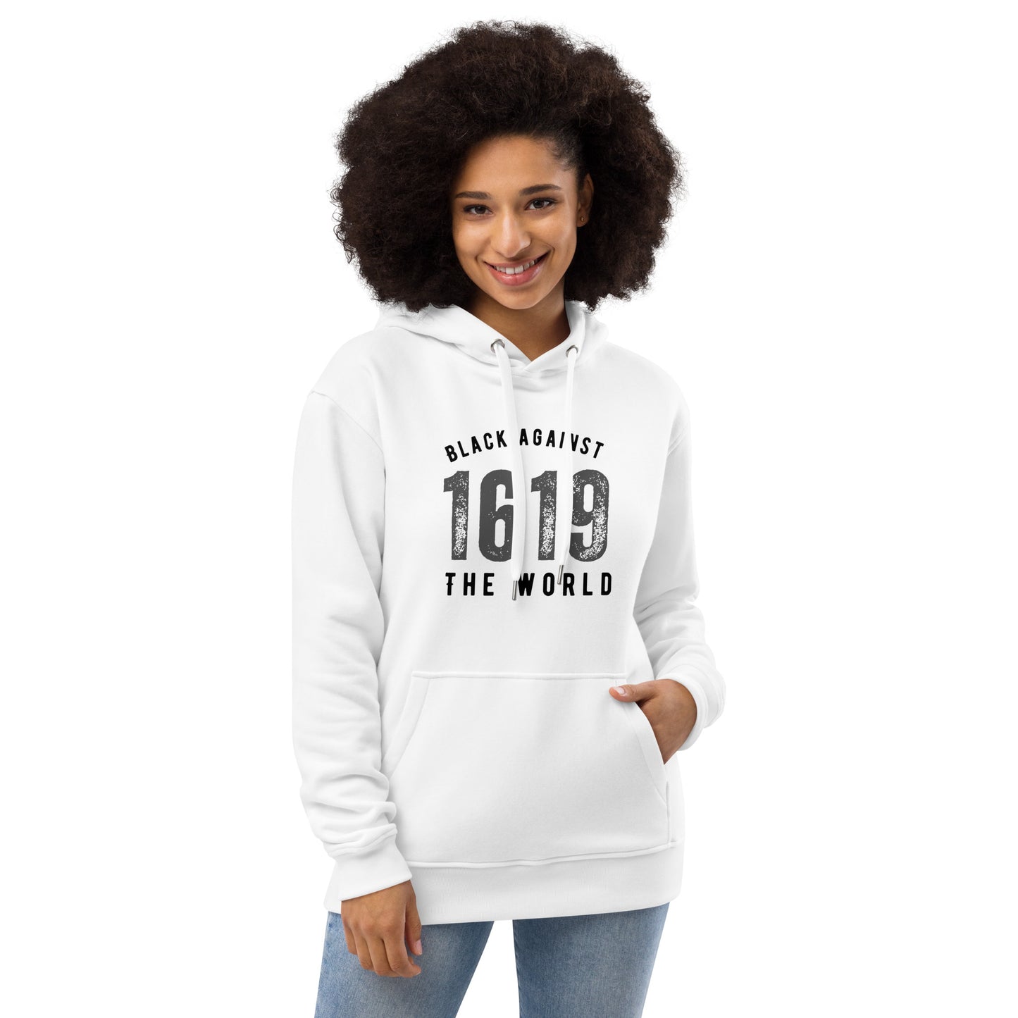 BATW Design 3 Premium Eco hoodie WHITE Unisex