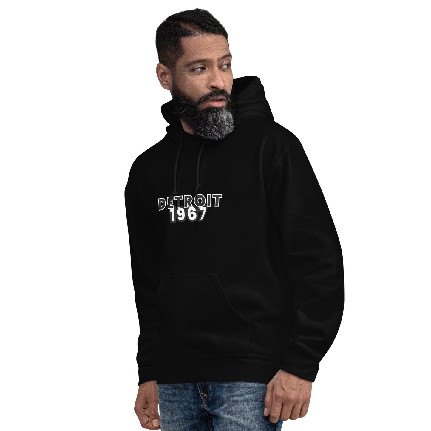 RRR Detroit Unisex Hoodie BLACK/RED